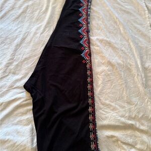 Black Leggings with Colorful Pattern